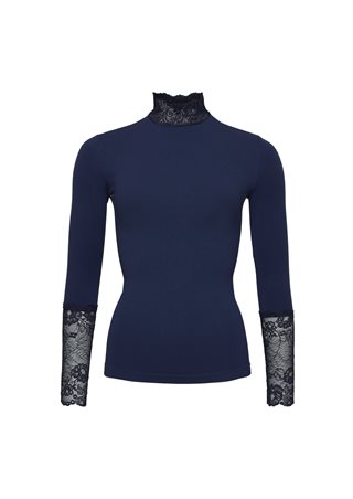 Tim & Simonsen - Abby Blouse Turtle Lace - Blu